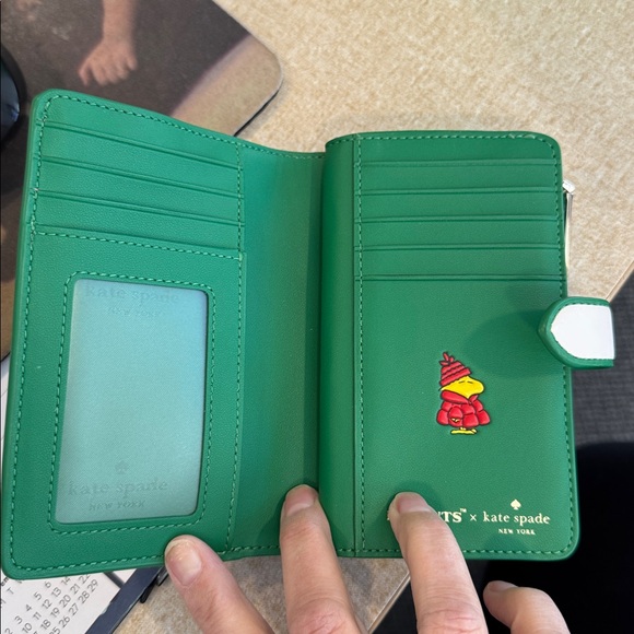 Kate Spade Kids White and Green Snoopy Wallet - Picture 2 of 2